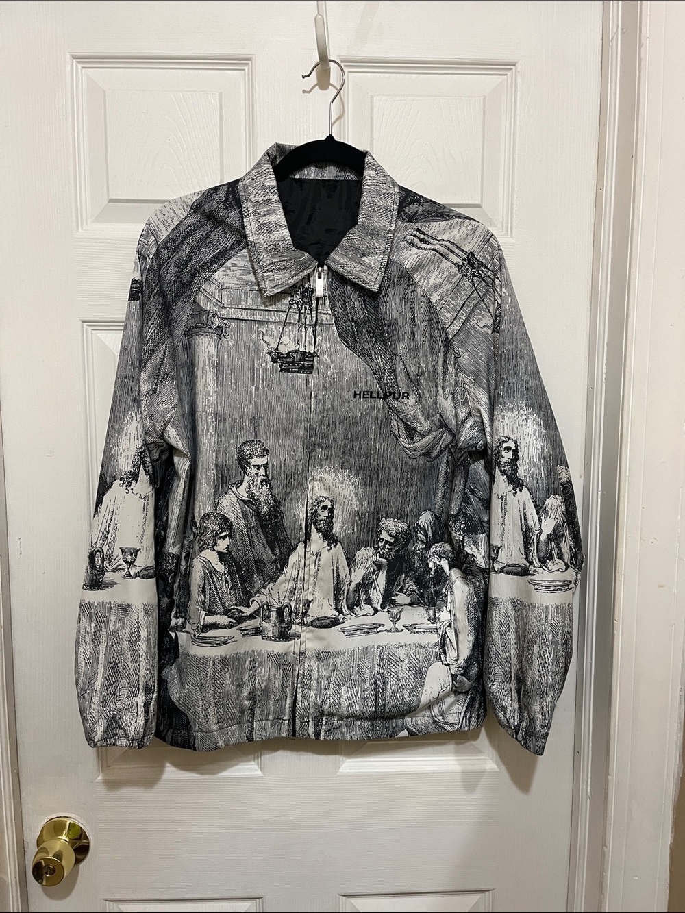 HELLFIRE Black & White Graphic Men's Jacket